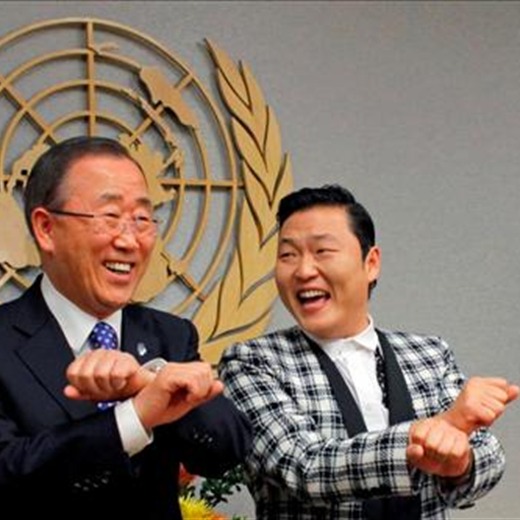 Psy llegó a la ONU