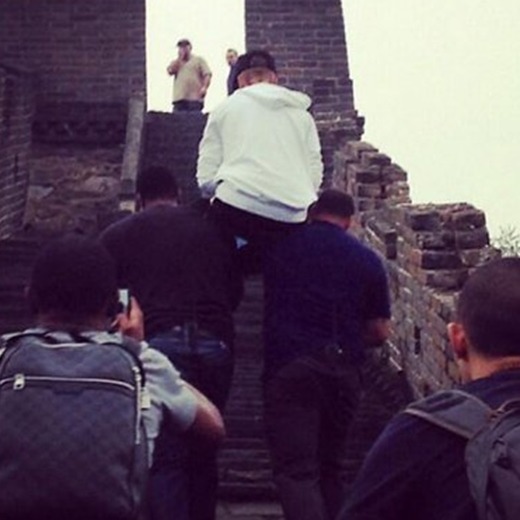 Justin Bieber en la Muralla China