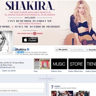 Shakira la rompe en Facebook
