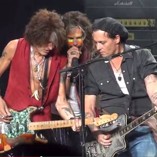 Aerosmith tocó en vivo junto a Johnny Depp