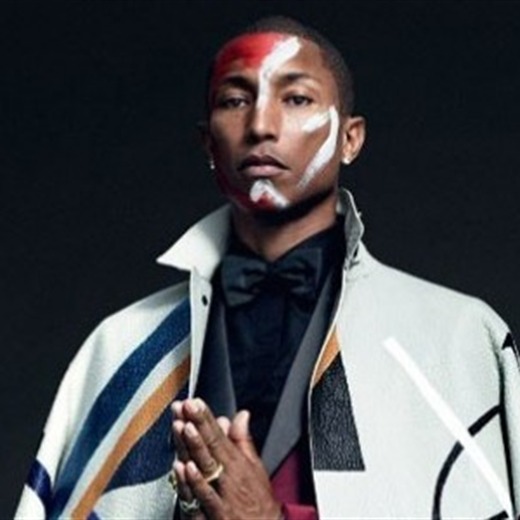 Pharrell Williams hace música con una modelo