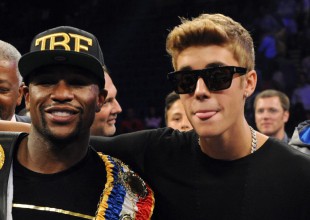 Justin Bieber junto a Floyd Mayweather