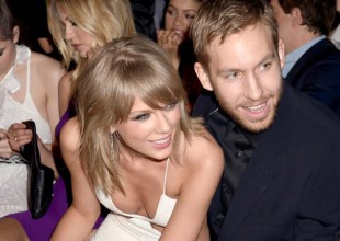 Taylor Swift recibió el año muy cerca de Calvin Harris