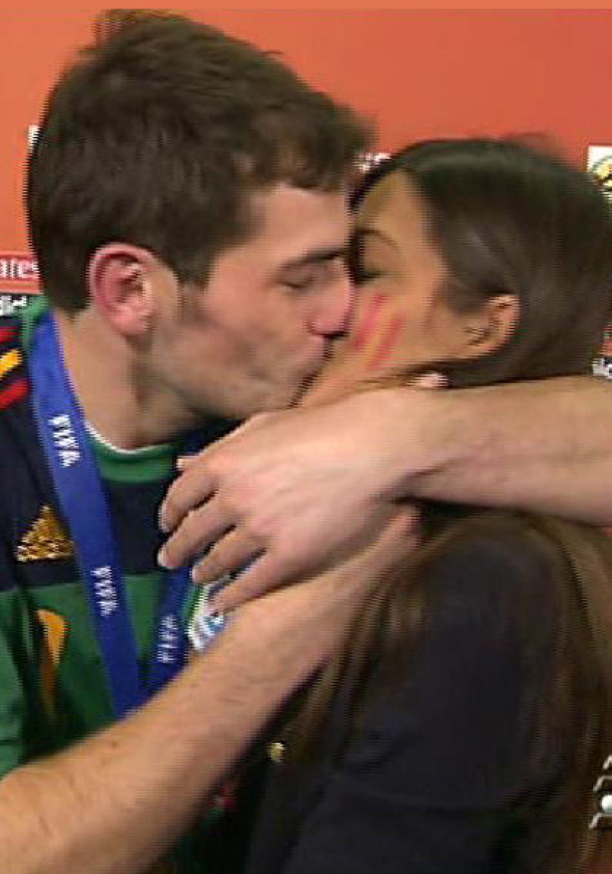 Iker Casillas & Sara Carbonero en la final del Mundial de Sudáfrica 2010
