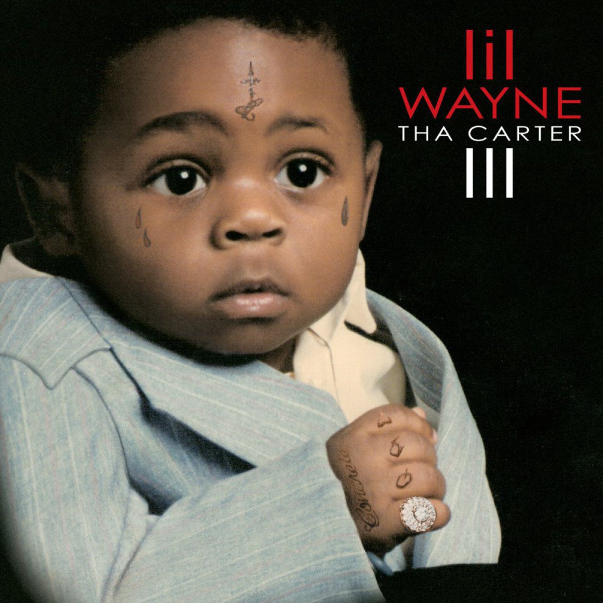 Lil Wayne chiquito en la tapa de su disco...