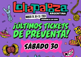 ¡Últimos tickets de Preventa para el sábado 30 de marzo!