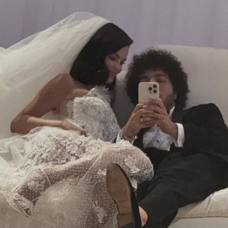 Selena Gómez se casó con Benny Blanco y su vestido dejó a todos sin palabras